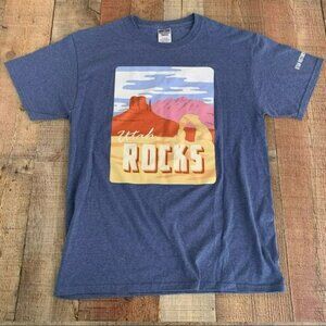 Utah rocks utah history day 2016 short sleeve shirt in blue - M